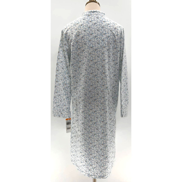 Miss Elaine White with Print Zip Up Night Gown NWT- S - Picture 2 of 12